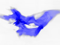 An abstract blue shape representing a simulation of the early universe