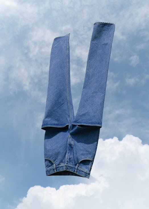 An upside-down pair of Kseniaschnaider wader jeans