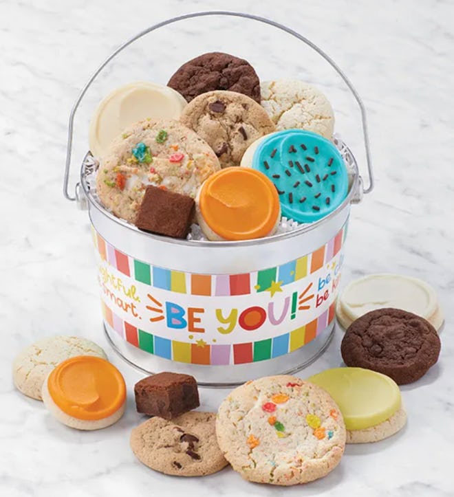 This cookie gift pail is a great teen premade Easter basket option.