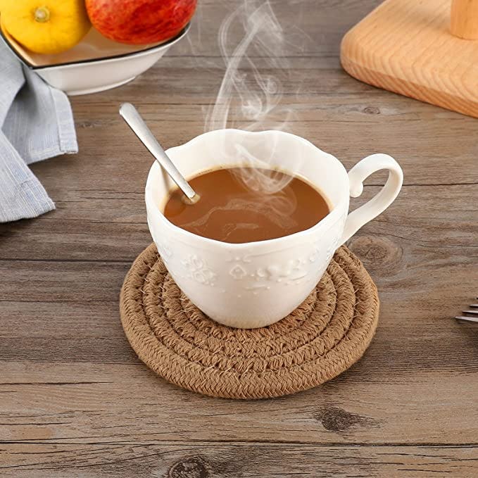 ABenkle Stylish Handmade Braided Woven Drink Coasters