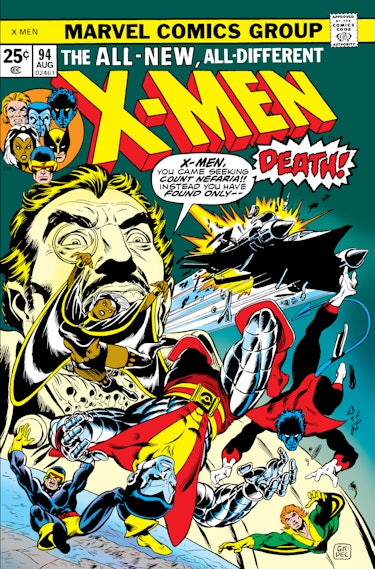 Cover of X-Men #94, artwork by Dave Cockrum, Gil Kane and Danny Crespi