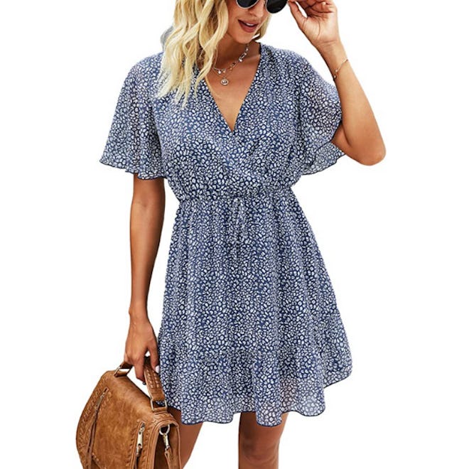 KIRUNDO V-Neck Mini Dress