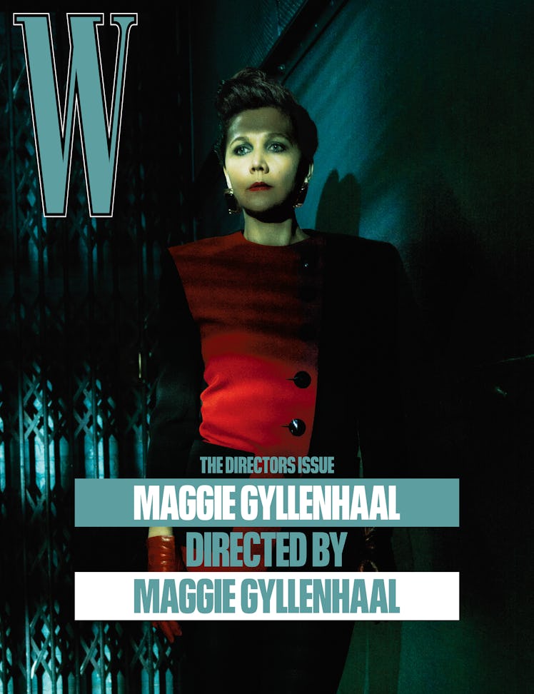 Maggie Gyllenhaal in a black jacket and the text 'The directors issue Maggie Gyllenhaal directed by ...