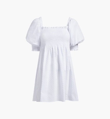Non-Maternity Dress Brands Hill House Home white puff sleeve smocked mini