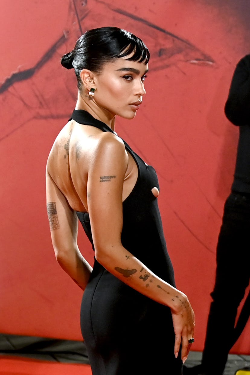 Zoë Kravitz wearing Saint Laurent at a screening of The Batman