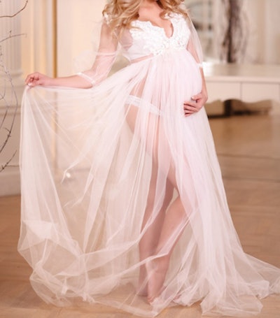 Deep V Dress is great boudoir maternity lingerie