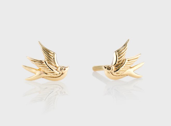 Swallow Stud Earrings are the best hypoallergenic baby earrings with safety backs