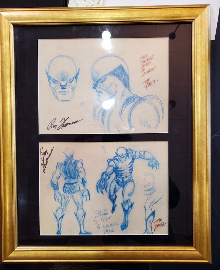 John Romita’s original drawings of Wolverine, photo courtesy of Roy Thomas’ manager, John Cimino.