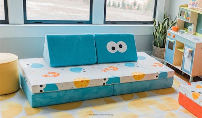 Sesame Street Cookie Monster themed nugget couch