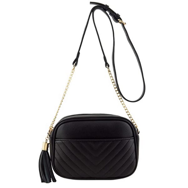 FashionPuzzle Chevron Quilted Crossbody Bag