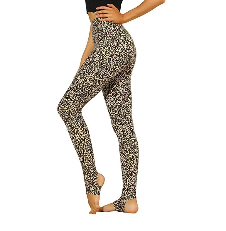 Allegra K Printed High Waist Yoga Stirrup Pants