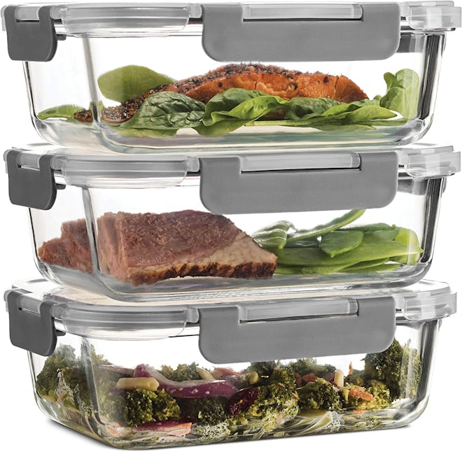 FineDine   Glass Meal-Prep Containers (3-pack)