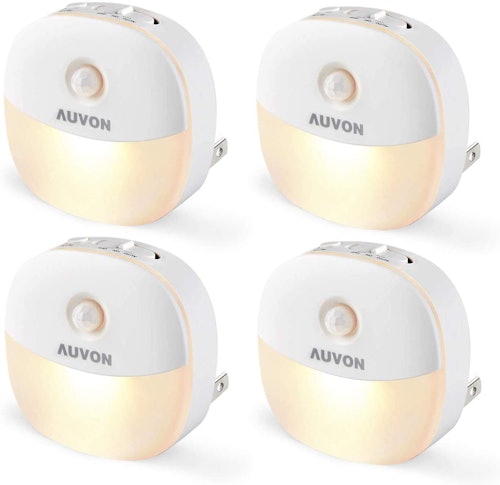 AUVON Plug-in LED Motion Sensor Night Light (4 Pack)
