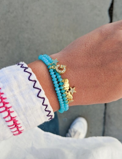 Add this cute bracelet with a monogram charm to your tween's Easter basket. 