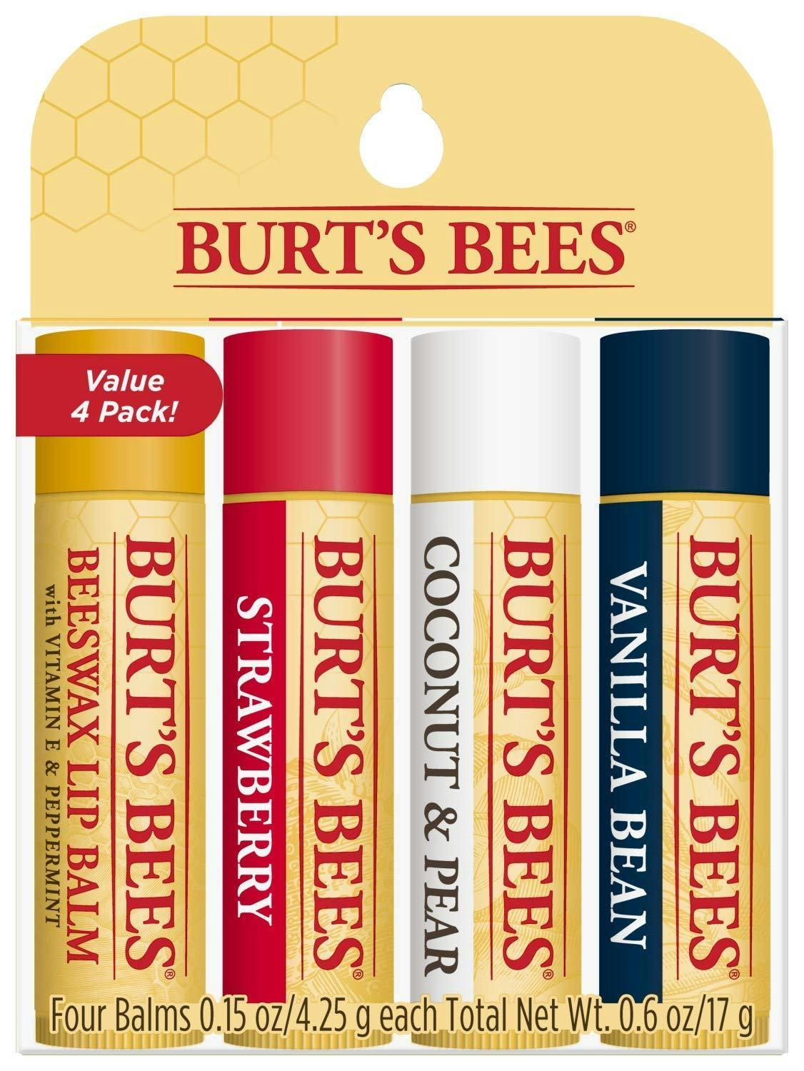 Burt&rsquo;s Bees Lip Balm (4-Pack)