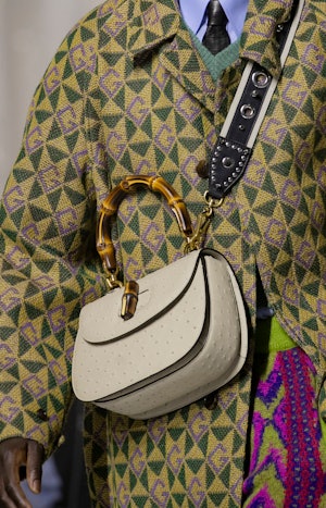 camera strap handbag trend on Gucci runway