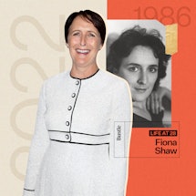 Fiona Shaw in present day and as a 28-year-old