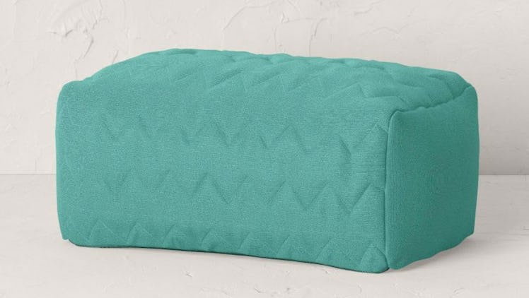 Ladera Sloped Quilted Patio Ottoman - Green