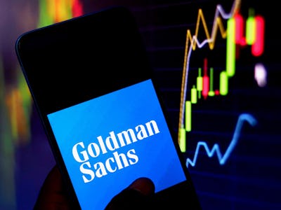 INDIA - 2022/02/20: In this photo illustration, a Goldman Sachs logo is displayed on a smartphone sc...