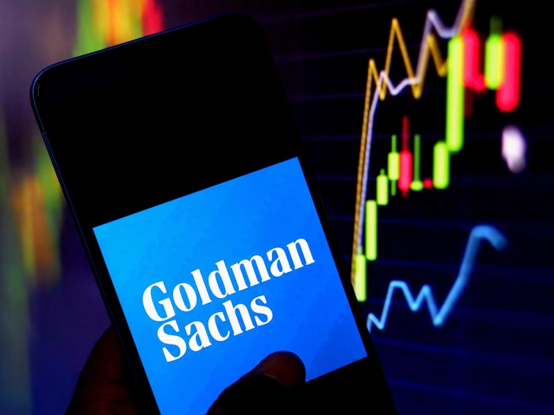 INDIA - 2022/02/20: In this photo illustration, a Goldman Sachs logo is displayed on a smartphone sc...