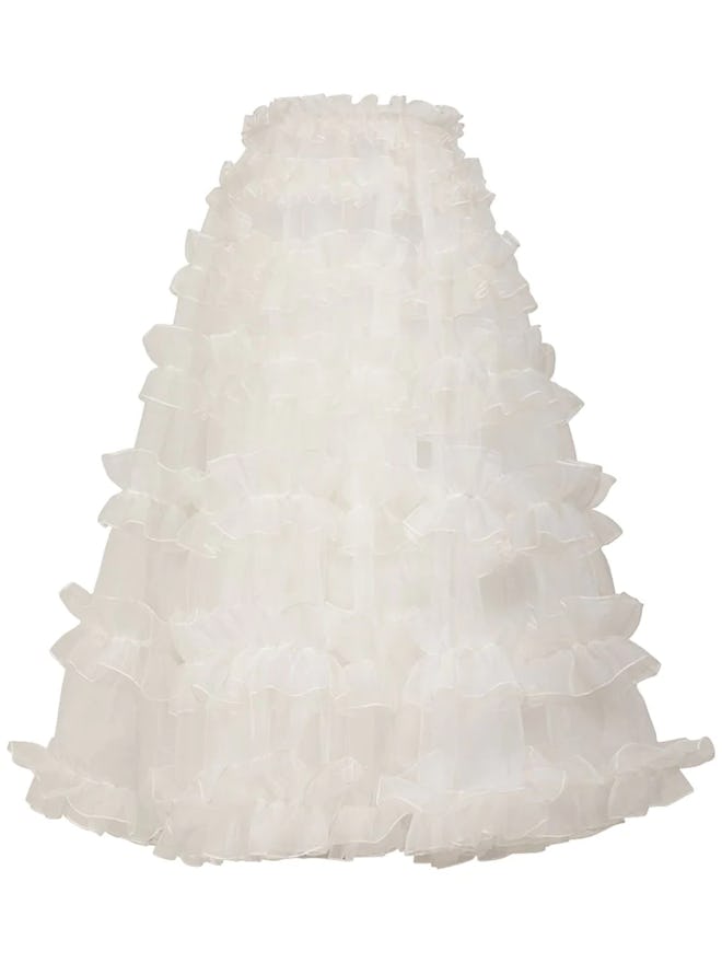 Giambattista Valli Sheer Skirt White