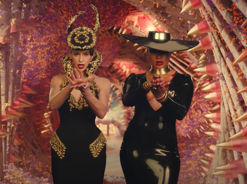 Dua Lipa and Megan Thee Stallion clapping in the Sweetest Pie video