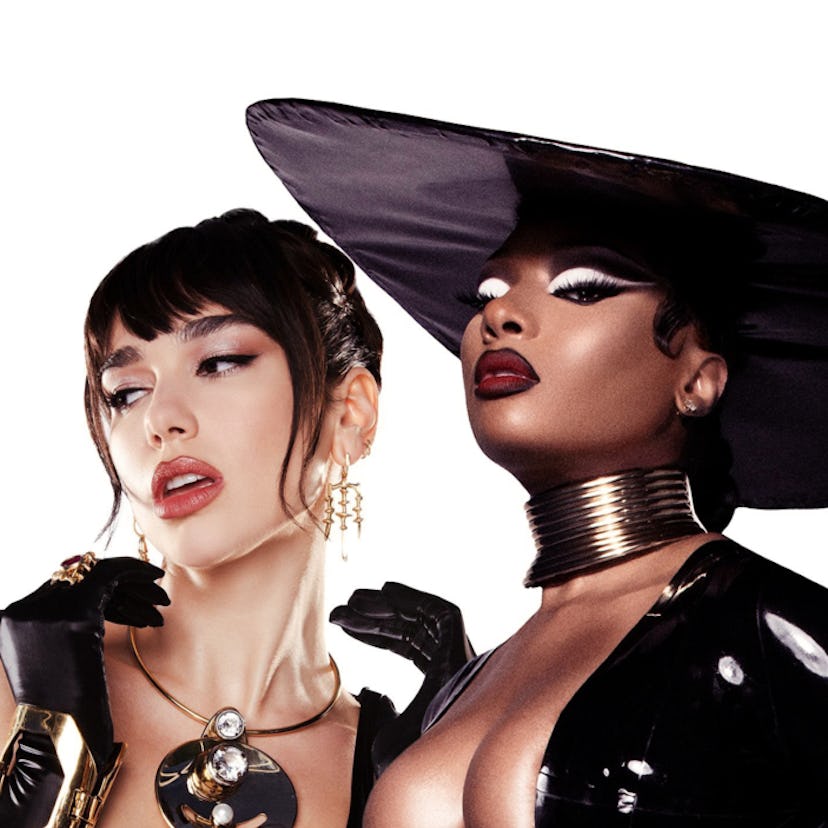 Megan Thee Stallion and Dua Lipa "Sweetest Pie" music video style moments.