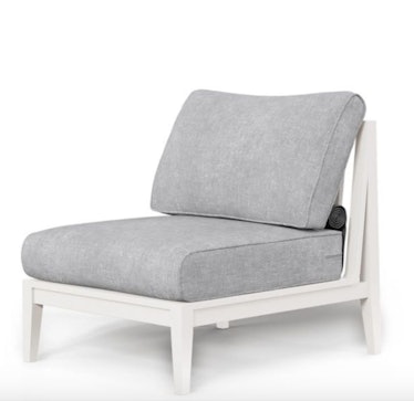 White Aluminum Outdoor Armless Chair