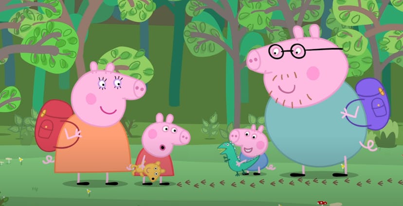 The Pig family talks a nature walk