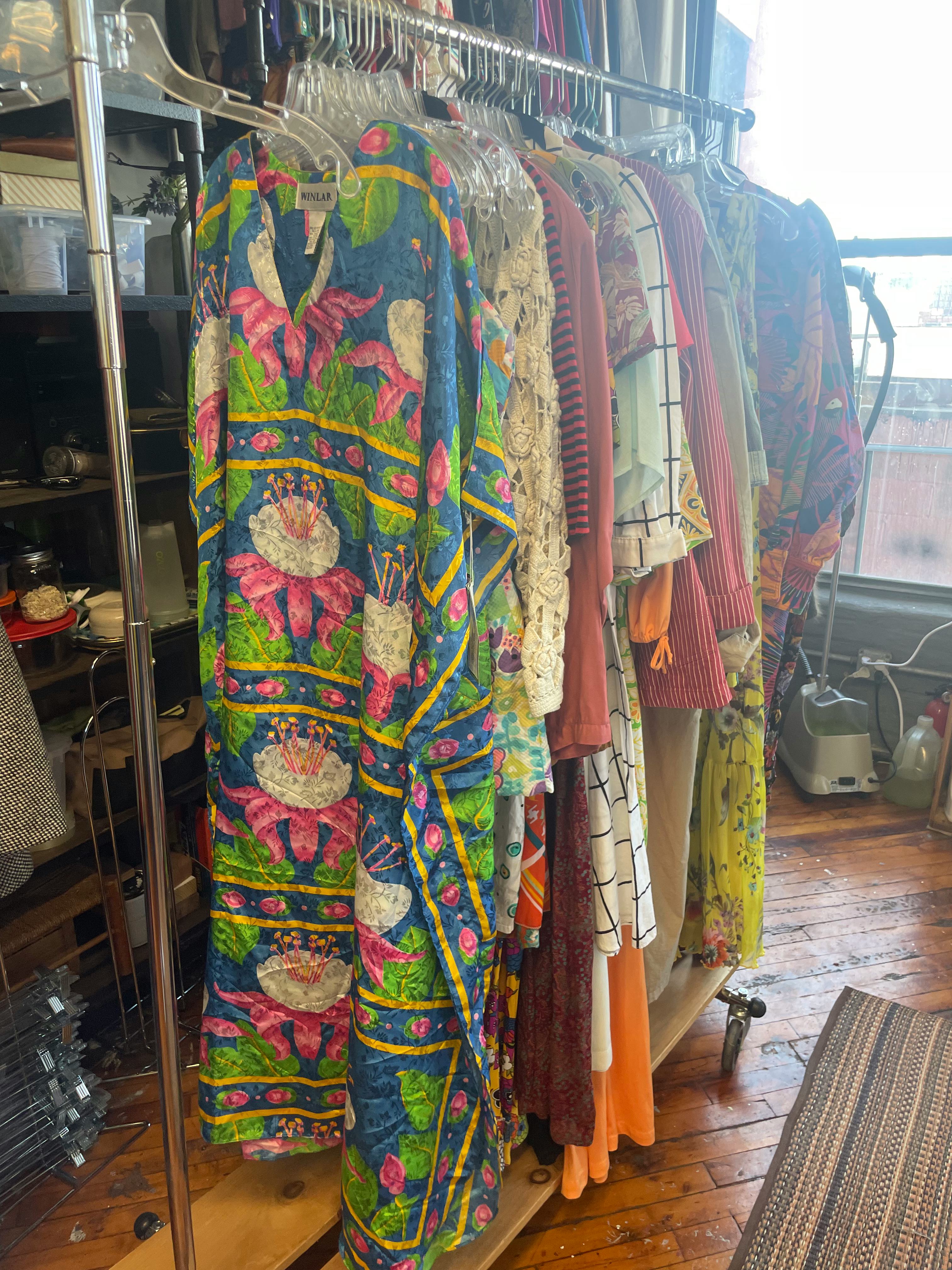 An image of a rack of vintage clothing.