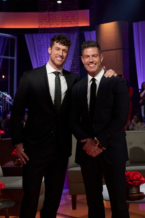 Clayton Echard & Jesse Palmer at the 'The Bachelor: Women Tell All' taping via ABC's press site