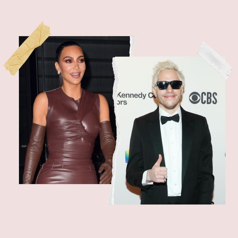 Kim Kardashian (at the WSJ Magazine 2021 Innovator Awards) and Pete Davidson (at the 2021 Kennedy Ce...