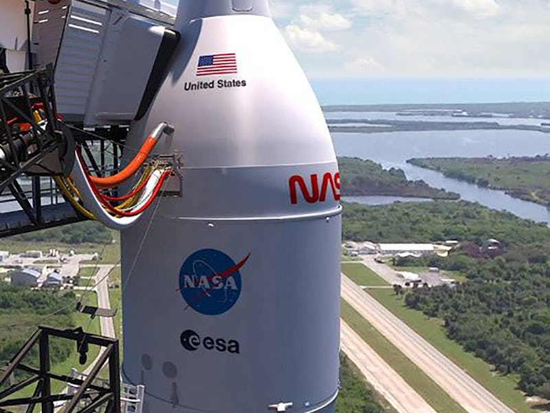 NASA's Artemis lunar rocket stationed before its test
