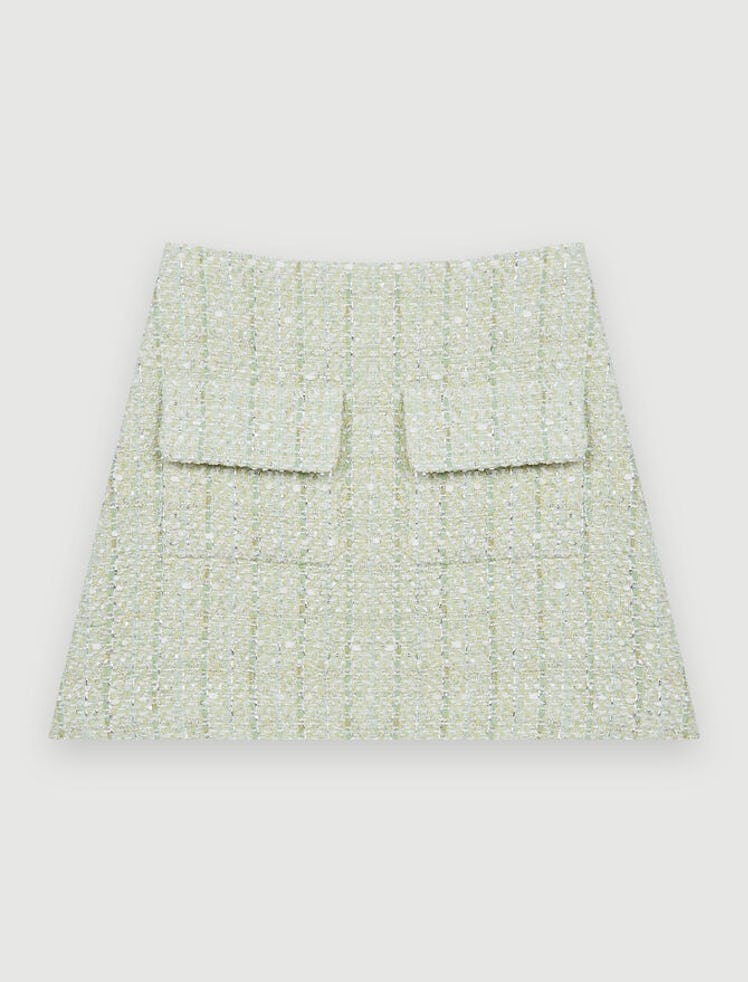Maje green tweed miniskirt