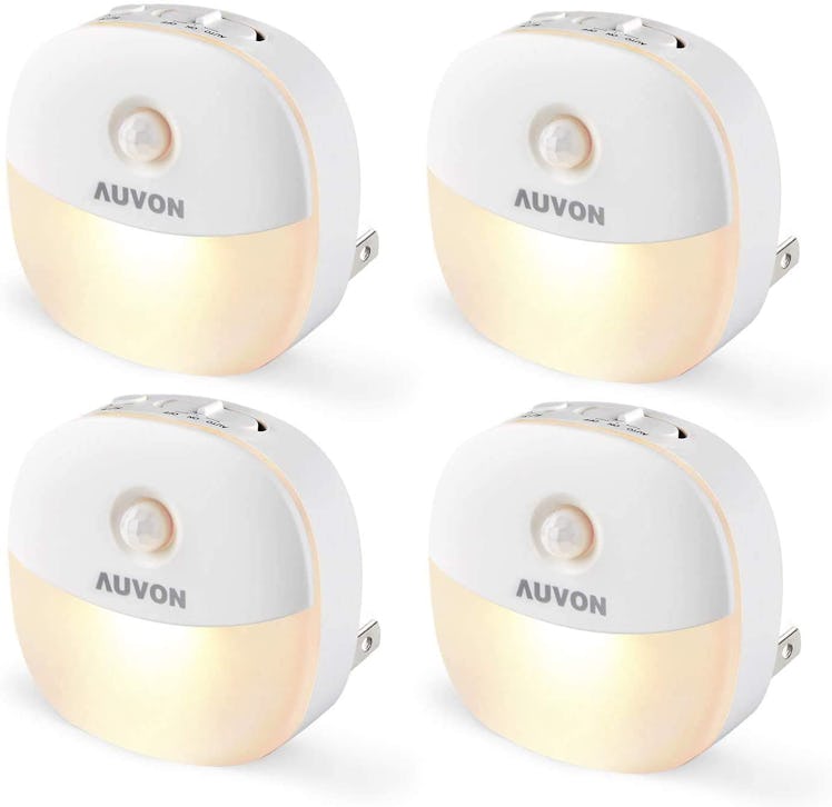 AUVON Plug-in LED Motion Sensor Night Light (4-Pack) 