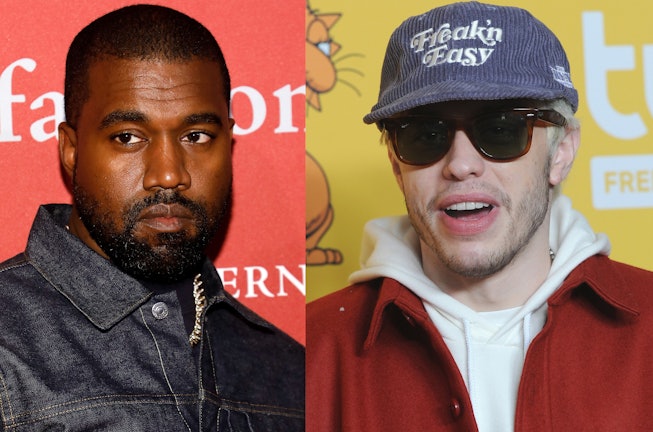 Kanye West & Pete Davidson continued their feud in a series of leaked text messages