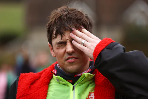 Tom Daley doing a challenge for Comic Relief