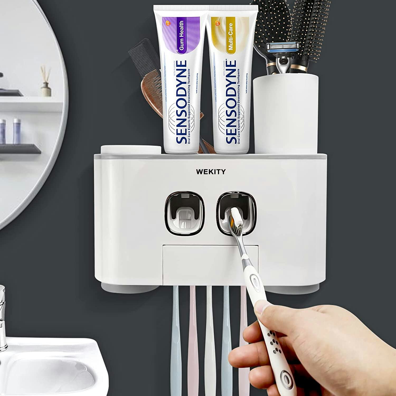 Wekity Wall Mounted Toothbrush Holder