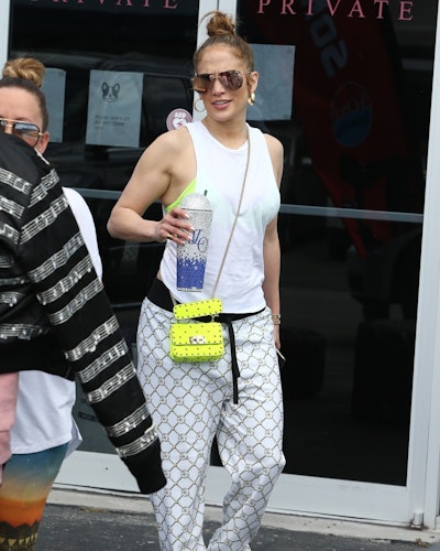 Jennifer Lopez Sweatpants ALEXANDER MCQUEEN Sneakers