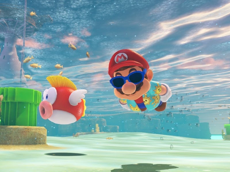 super mario odyssey underwater