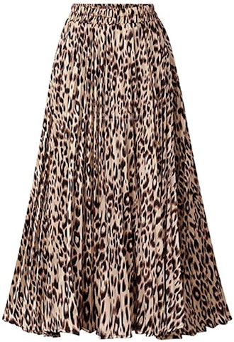 CHARTOU High Waisted Leopard Print Skirt