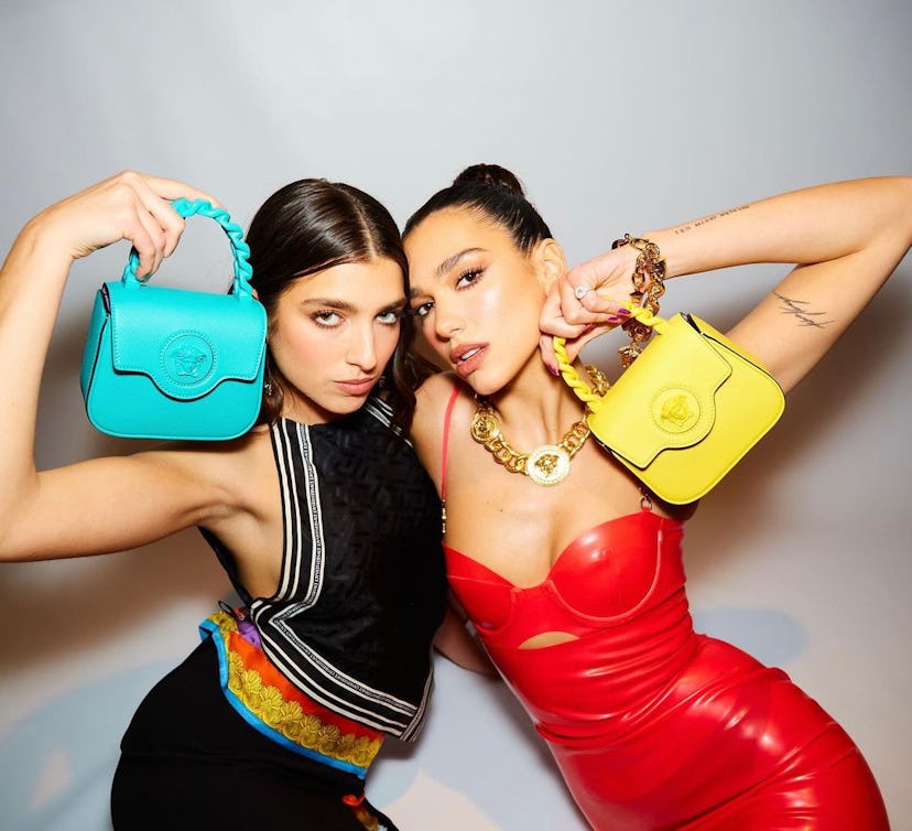Versace mini medusa campaign sisters