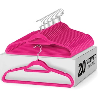 ZOBER Premium Velvet Hangers with Tie Bar (20-Pack)