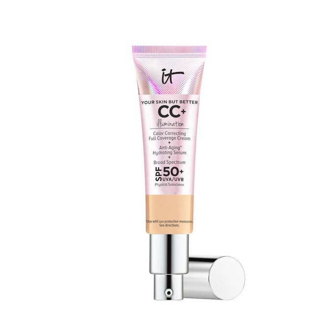Can be a full-coverage foundation or tinted moisturizer