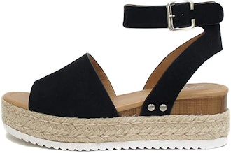 Soda Open Toe Buckle Espadrille Sandals