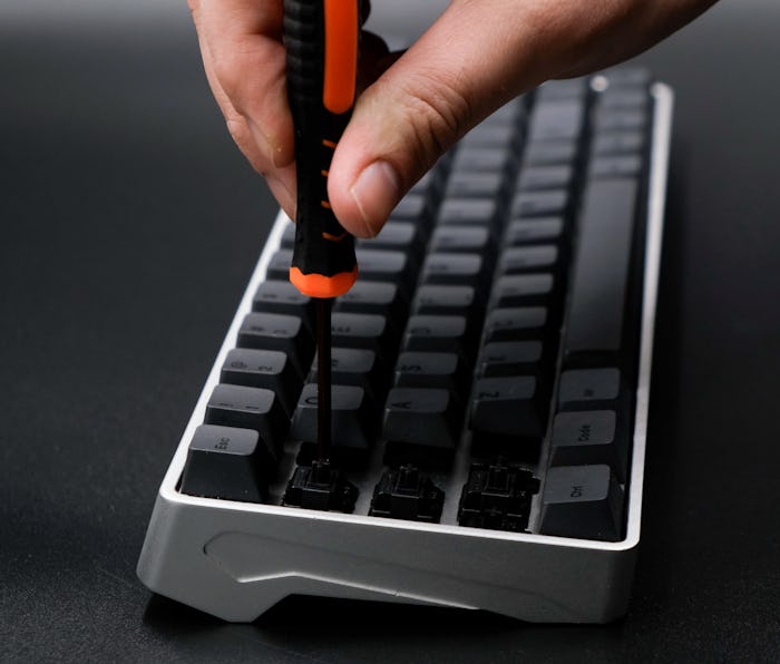The first step to any keyboard modification is disassembly