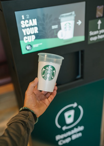 Starbucks brings back personal reusable cups to Starbucks cafes in the U.S.