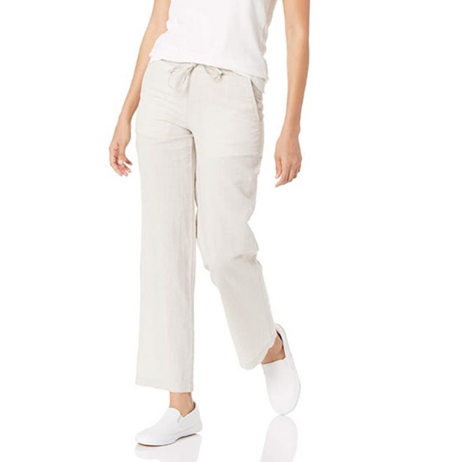 Amazon Essentials Linen Blend Drawstring Wide Leg Pant