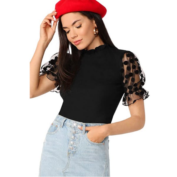 Romwe Mock Neck Blouse