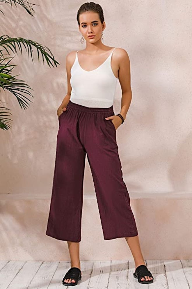 ECUPPER Elastic Waist Cotton Trouser